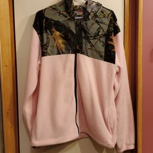 Women's Fleece Jacket with Hood, Camo and Pink